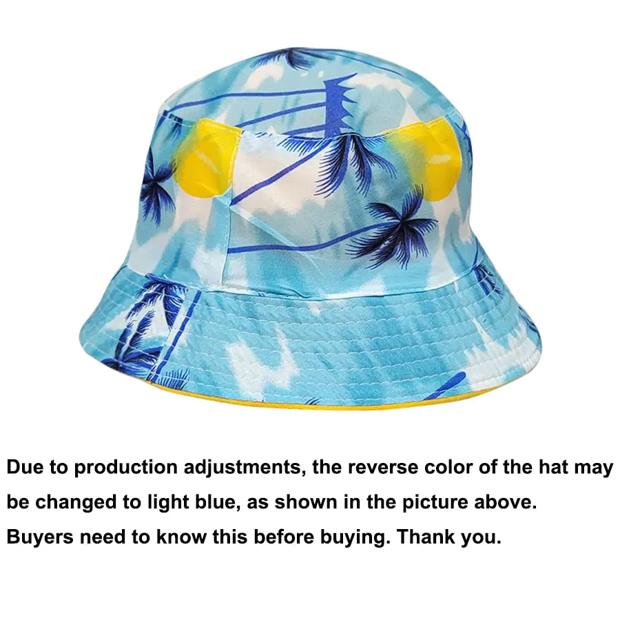 Reversible Cotton Bucket Hat - Unisex, Outdoor Fisherman Cap for Beach and Fishing, Available in Multiple Styles