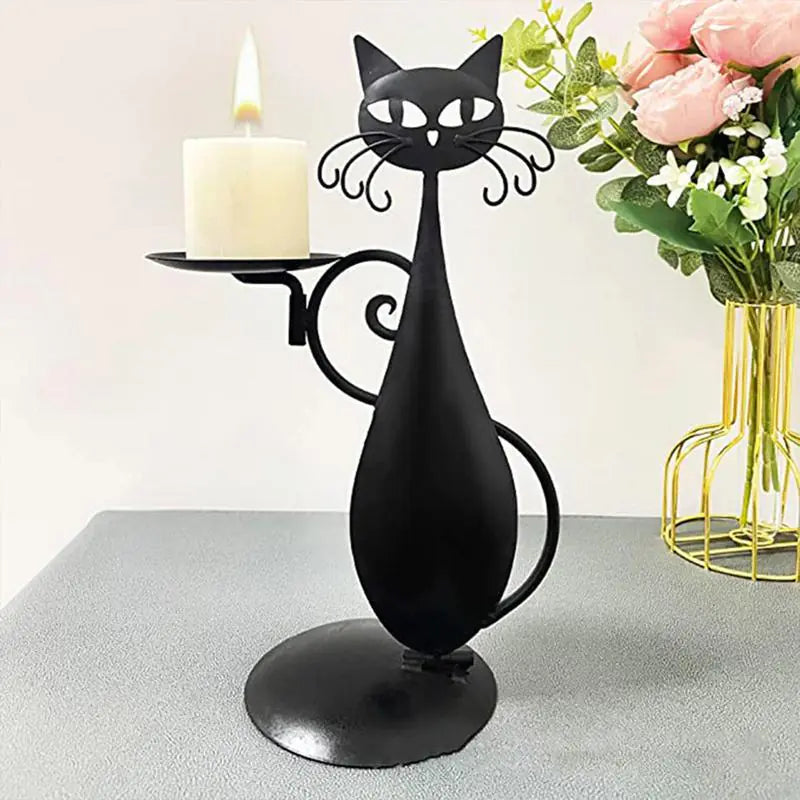 Black Cat Candle Holder