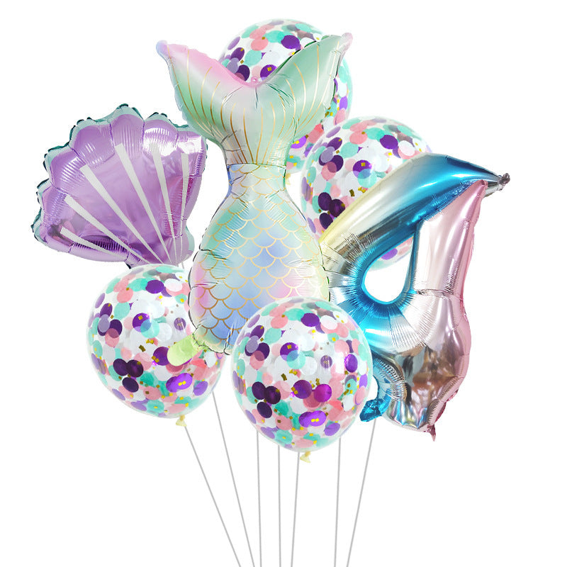 Birthday Party Supplies Decorative Mermaid Balloon Package