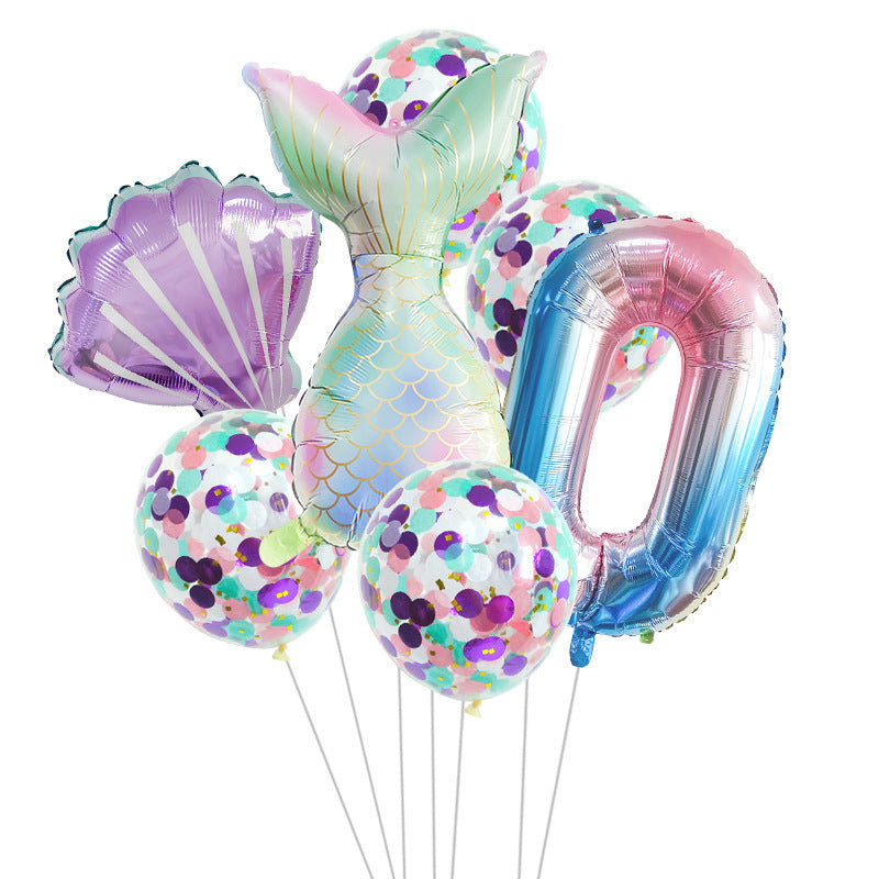 Birthday Party Supplies Decorative Mermaid Balloon Package