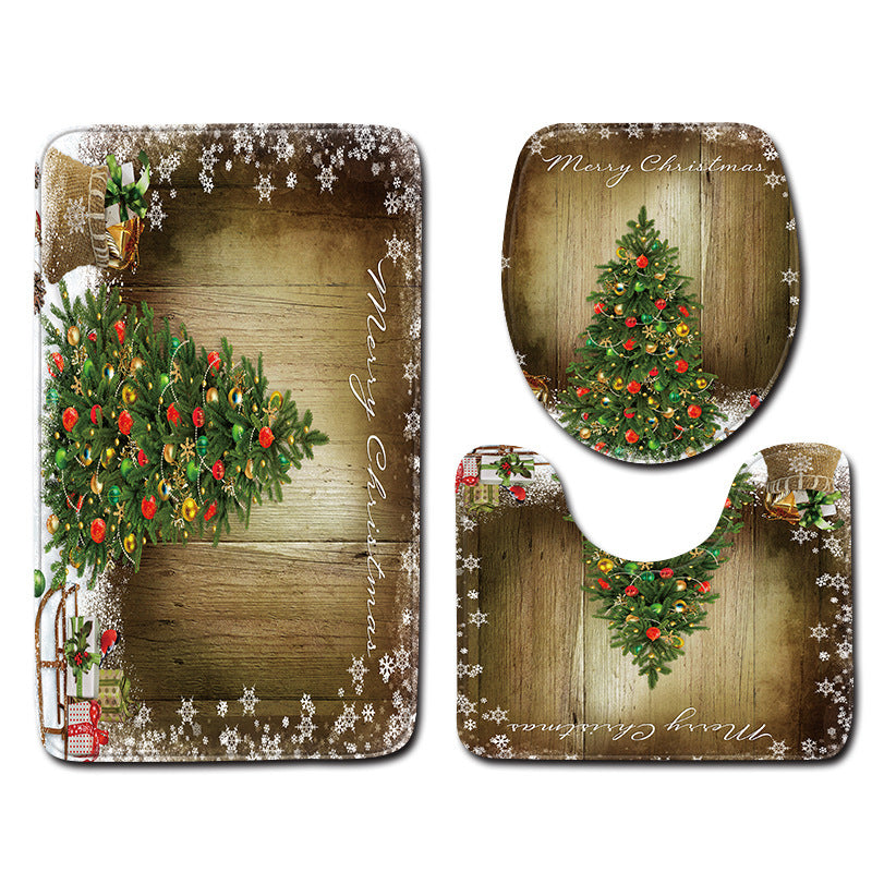 Christmas Snowman Bathroom Carpet Door Mat