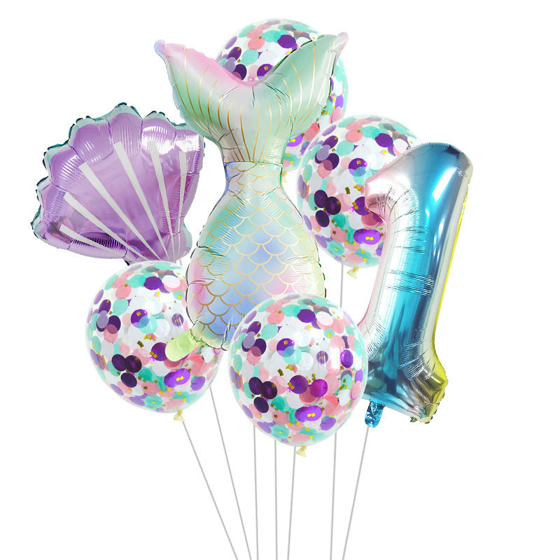 Birthday Party Supplies Decorative Mermaid Balloon Package