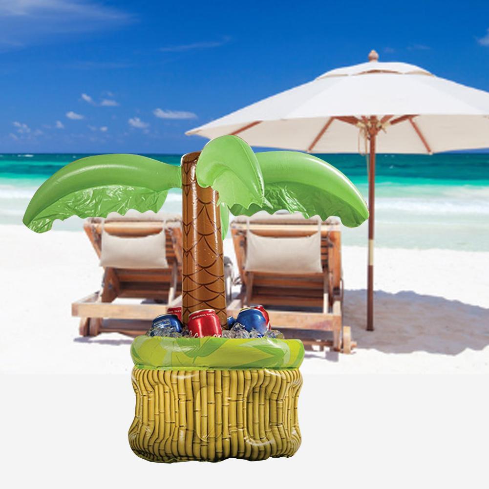 Summer Inflatable Palm Tree Cooler Beer Drinks Ice Bucket Party Supplies For Summer Swimming Pool Themed Party Gadgets