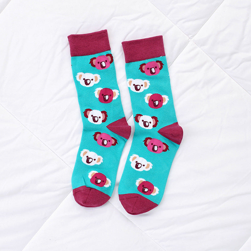 Adult Men And Women Socks Cartoon Animals