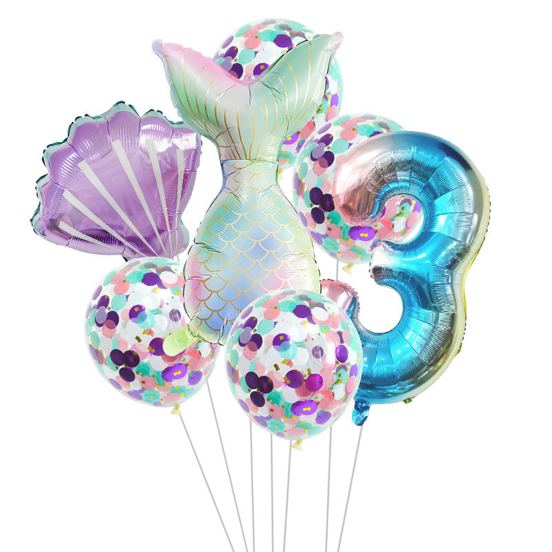 Birthday Party Supplies Decorative Mermaid Balloon Package